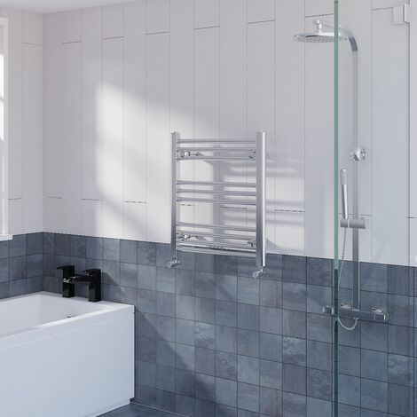Straight Heated Towel Rail Bathroom Radiator Chrome 600x540mm