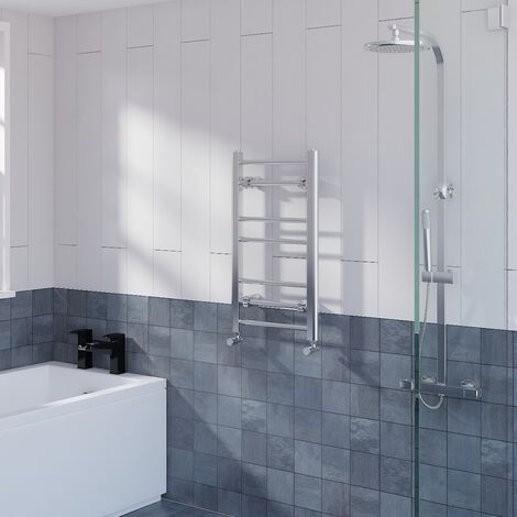 Straight Heated Towel Rail Bathroom Radiator Chrome 700x400mm