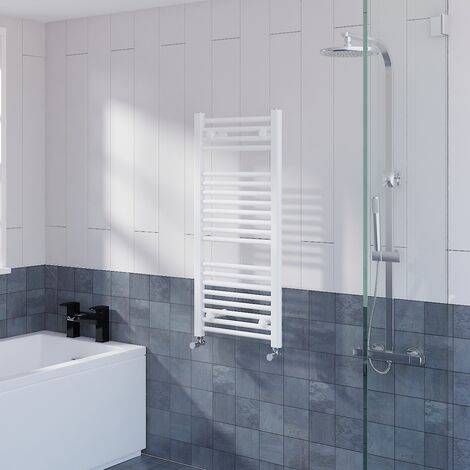 Straight Heated Towel Rail Bathroom Radiator White 970x450mm