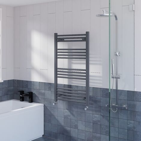 Straight Heated Towel Rail Radiator Anthracite 1000x600mm