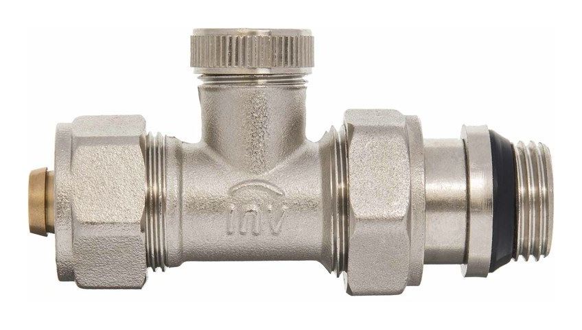 Straight Manual Return Outlet Radiator Valve 16mm PEX compression fittings x 1/2' BSP