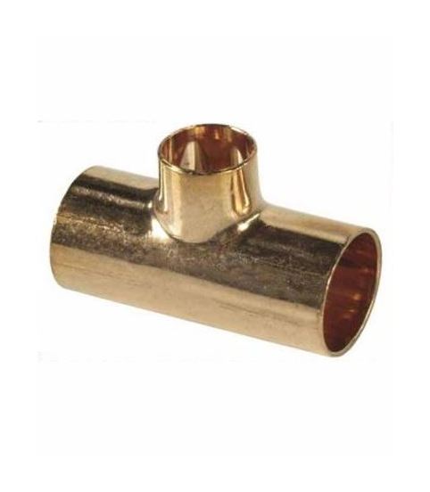 Straight Pipe Fitting Tee Copper Joint Solder 18x15x15mm Water Installation