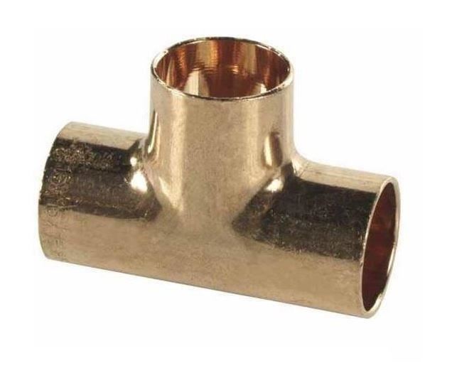 Conex - Straight Pipe Fitting Tee Copper Joint Solder 28x28x28mm Water Installation