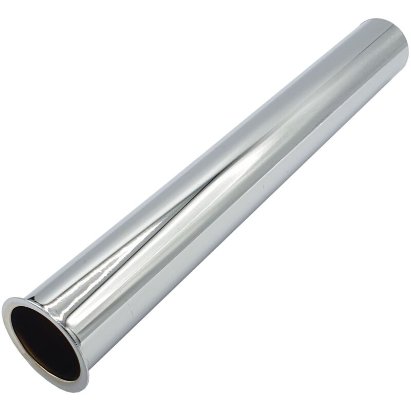 Straight Pipe with Collar 32mm Drain Waste Trap Chrome Replacement 250mm Long