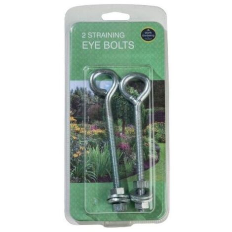 Straining Eye Bolts Galvanized Steel Silver Pack Of Two Garland