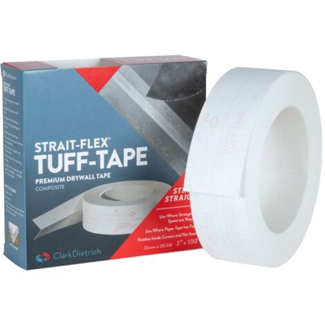 Strait-Flex TUFF TAPE, Eckschutzschiene Trockenbau 30m Weiß Gipskarton Fugenband, Korrosionsbeständig, Rissfest und hohe Haftung