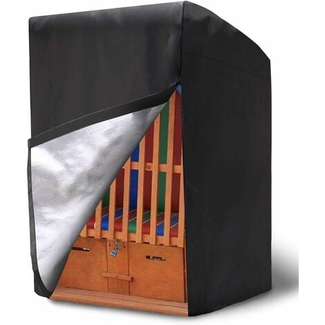MUMU Strandkorbabdeckung, 420D Oxford-Stoff Strandkorbabdeckung, wasserdichte und winterfeste Strandkorbabdeckung, 135 x 105 x 175/140 cm