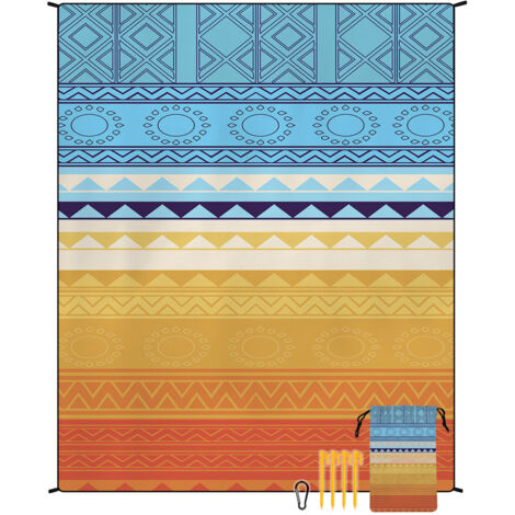 Strandmatte aus Mikrofaser im Bohème-Stil, schnelltrocknend, wasser- und feuchtigkeitsabweisend, ideal für Picknicks und Camping. Strandmatte 1