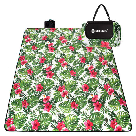 Strandpicknickdecke 300x200 cm mit exotischen Pflanzen