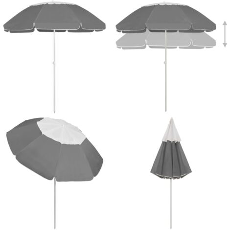 Strandschirm Anthrazit 300 cm - UV-Schutz - Polyester