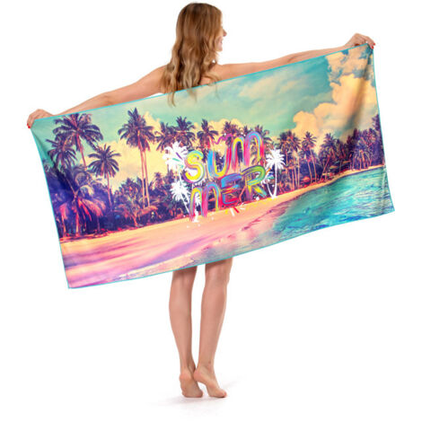 Strandtuch, Mikrofaser-Strandtücher, saugfähiges und schnelltrocknendes Handtuch für Camping oder Reisen, Schwimmen, Sport, Strand