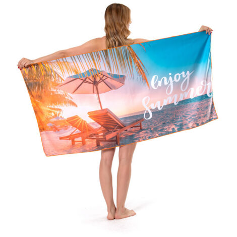Strandtuch, Mikrofaser-Strandtücher, saugfähiges und schnelltrocknendes Handtuch für Camping oder Reisen, Schwimmen, Sport, Strand
