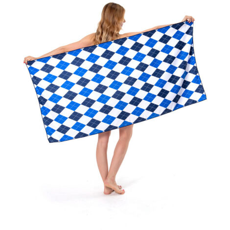 Strandtuch, Mikrofaser-Strandtücher, saugfähiges und schnelltrocknendes Handtuch für Camping oder Reisen, Schwimmen, Sport, Strand