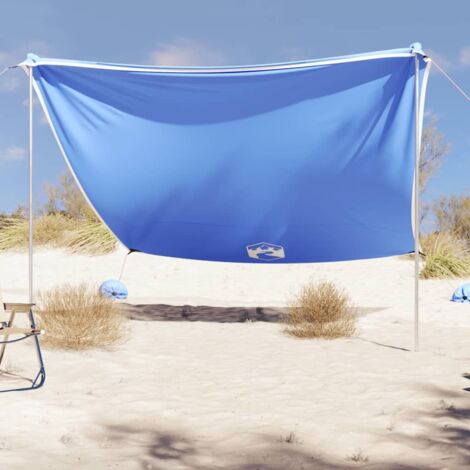 Strandvordach mit Sandsäcken blau 304x300 cm