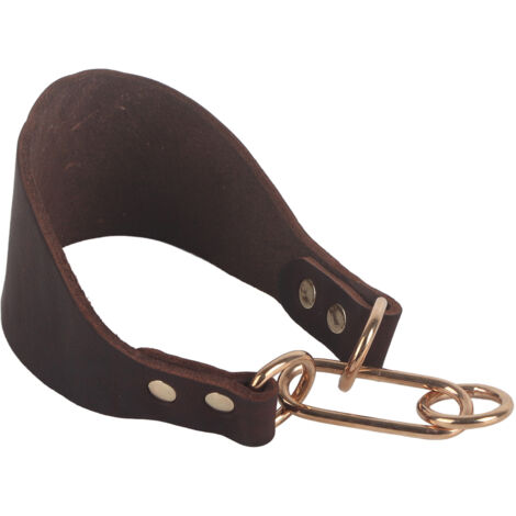 Strapazierfähiges, breites Halsband für kleine Hunde, Nietverschluss, braun – ideal für Greyhounds und Whippets