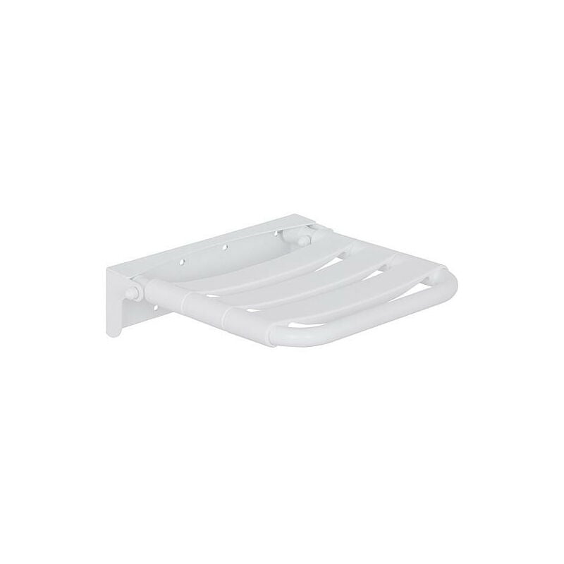 Strapontin Elida en inox/PP antibacterien, blanc mat 360x100x370mm, avec fixation