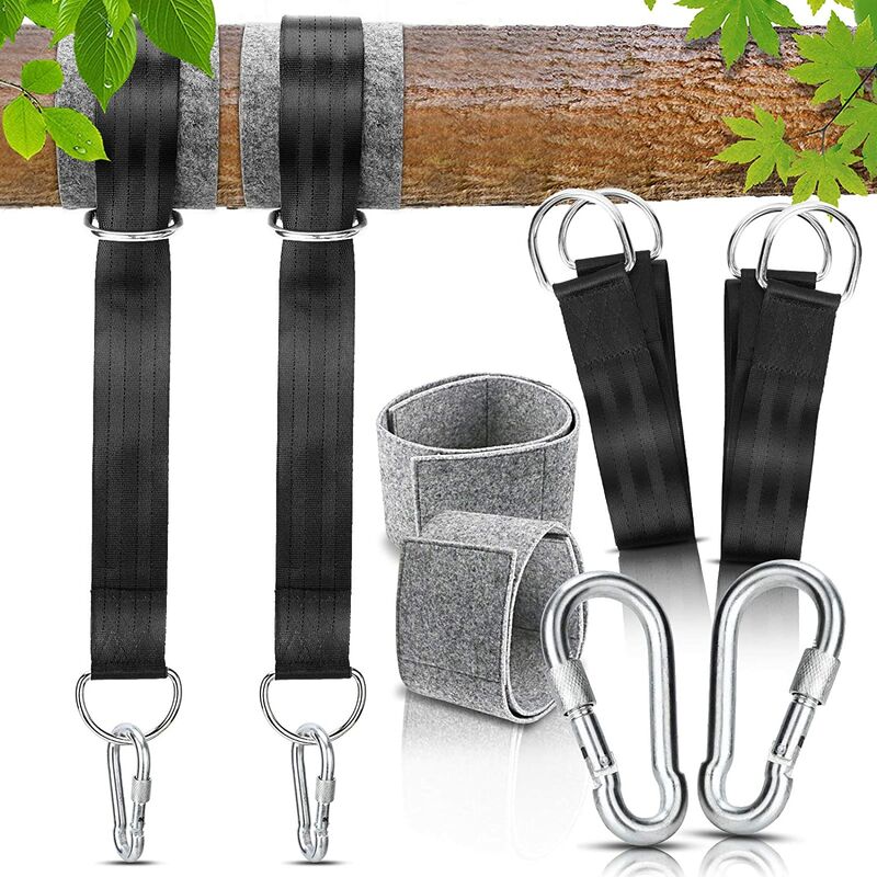 Straps for Outdoor Hammocks, Length 150 cm With Suspension Straps for Swings/ Tree Guards, Locking Capacity Up to 550 kg