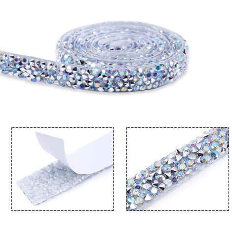 Strass-Klebeband, multifunktional für Hochzeits- und Geburtstagsdekorationen, weiß AB 10 mm