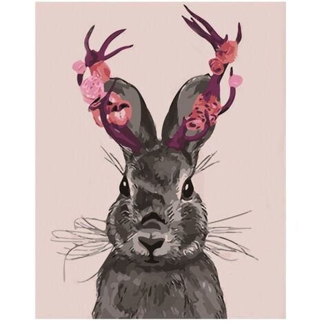 Strass-Tierbild – Hasenserie – Handgefertigte Dekoration für Wohn- und Schlafzimmer 8621