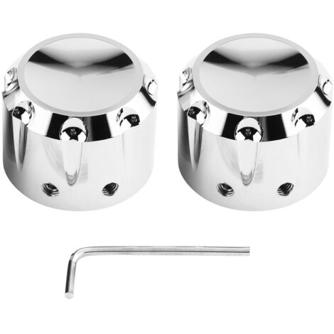 Straßenachsenabdeckung, 2 Stück CNC Aluminium Moto Essieu Avant Totenkopfmutternabdeckung (galvanoplastie)