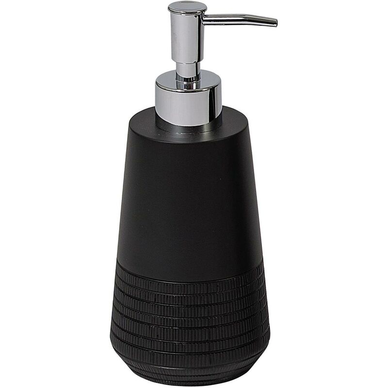 Showerdrape - Strata Black Resin Liquid Soap Dispenser - Black