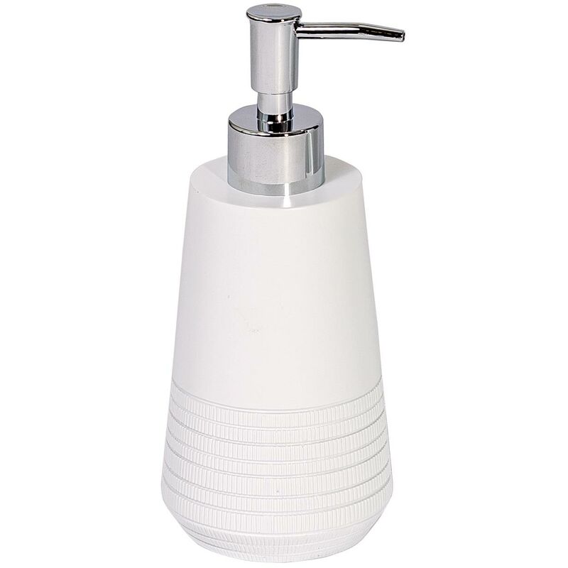Showerdrape - Strata White Resin Liquid Soap Dispenser - White