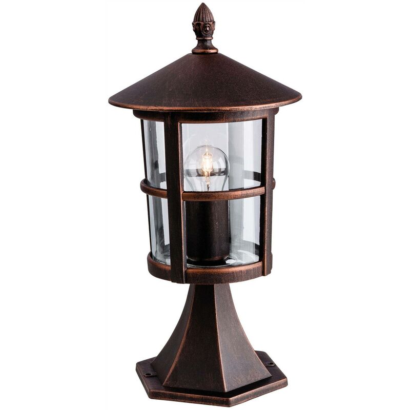 Firstlight - Stratford - 1 Light Outdoor Lantern Pillar Bronze IP44, E27