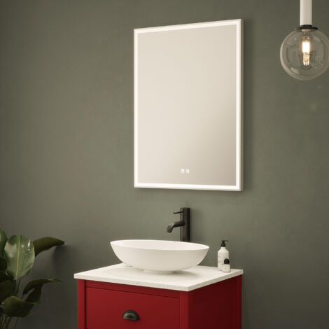Stratford Tunable LED Mirror - 600 x 800 x 28mm IP44 Rated Diffused Border Dimmable Demister