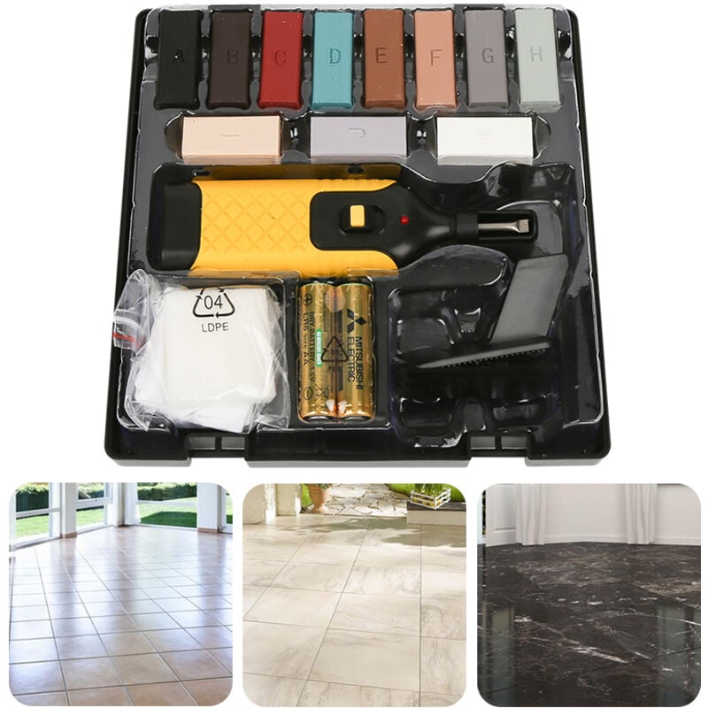 Einfeben - Stratifié Réparation et Carrelage Set bois et carrelage Meubles Remplissage Éraflures Égratignures Taches Bâtons de cire dure, Réparation