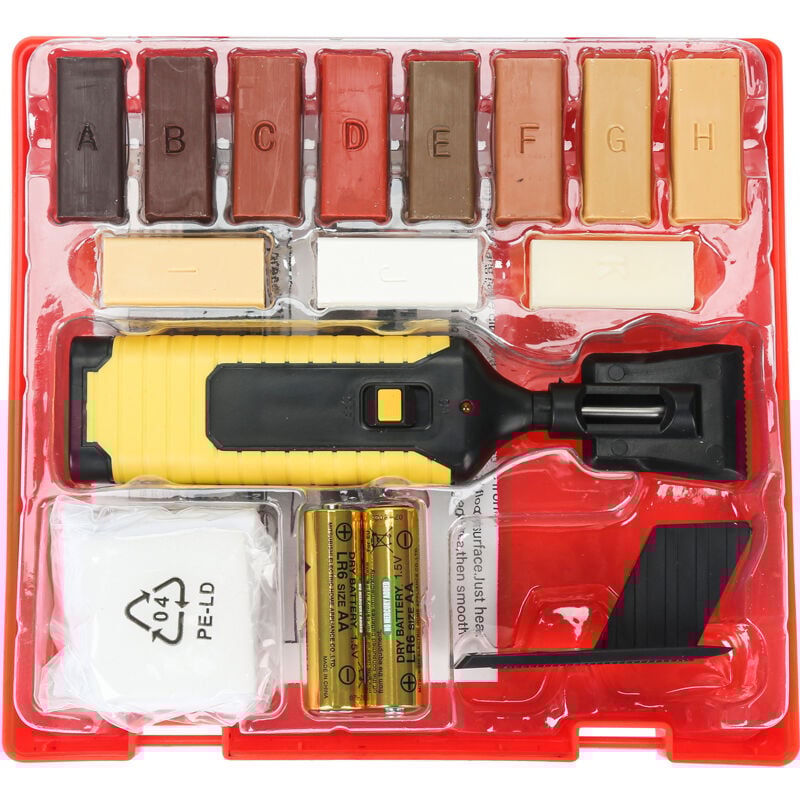 Einfeben - Stratifié Réparation et Carrelage Set bois et carrelage Meubles Remplissage Éraflures Égratignures Taches Bâtons de cire dure, Réparation