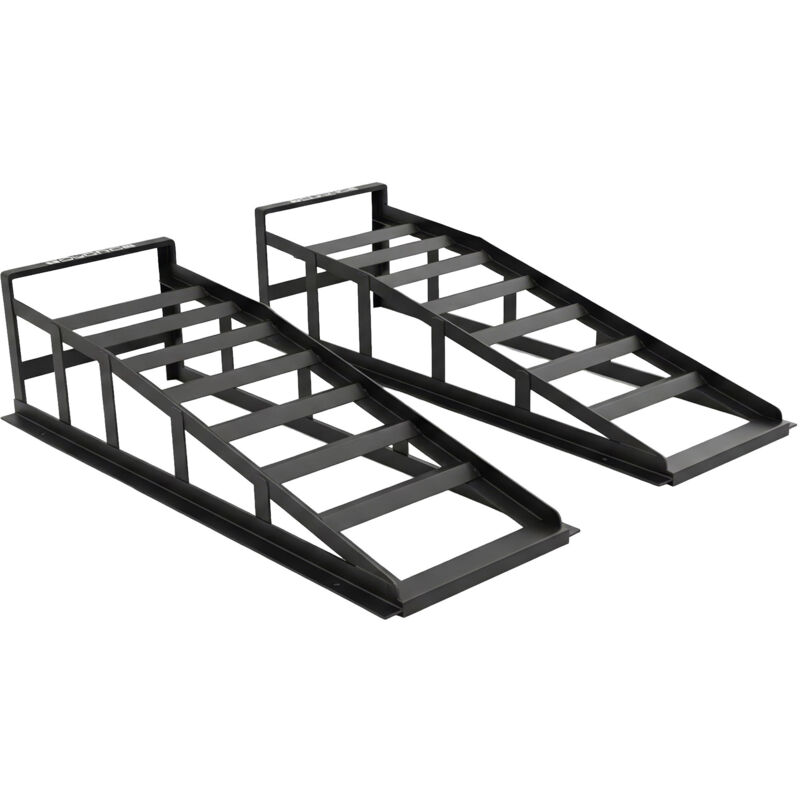 Stratos - Par de rampas para elevaci�n de autom�viles hasta 2,5 toneladas, mantenimiento de veh�culos, en acero negro