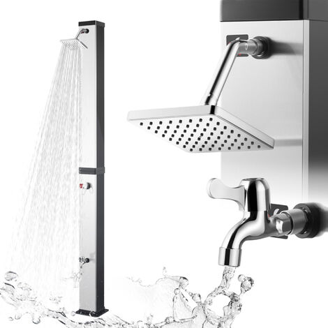 Tillvex Douche Solaire Housse De Protection Incluse, Douche De Jardin Solaire - Douche De Jardin Chaude - Sans Raccordement électrique - Avec Robinet Et Pommeau De Douche De Pluie (35L / Or
