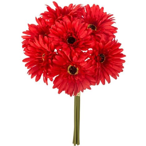 Strauß 7 künstliche Gerberas H26cm - Rot
