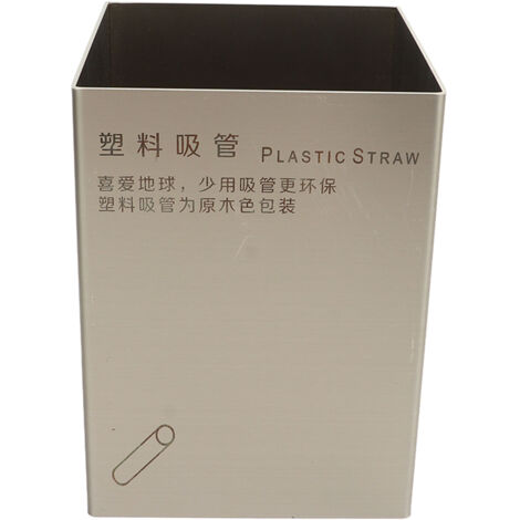 Straw Holder Stainless Steel Drinking Straw Storage Container Cutlery Organizer for Drink Shop Bar Restaurant Stainless Steel Color
