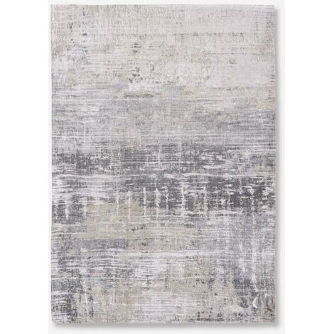 STREAKS DESIGN – ATLANTIC ABSTRACT TEPPICHE – Hergestellt in Belgien – Mechanisches Jacquard-Flachgewebe – Handarbeit – Natürliche Rutschfestigkeit – Baumwolle – Polyester – Coney Grey – 80 x 150 cm
