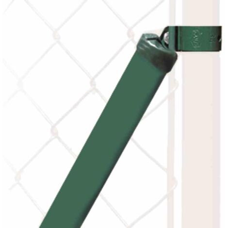 Strebe 34 x 1750 mm verzinkt + grün mit Kunststoffkape und 44er Schelle