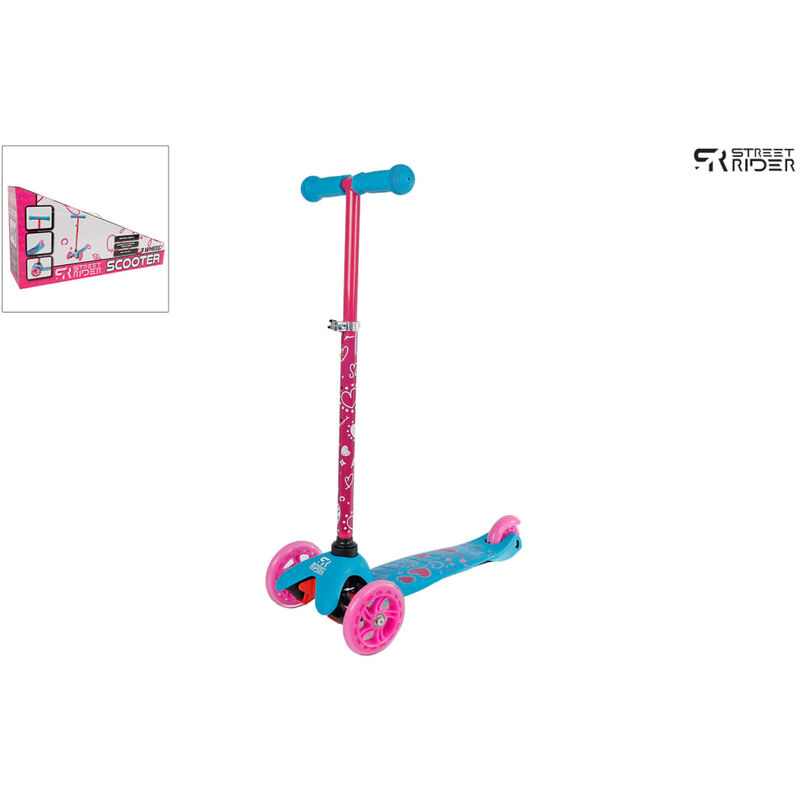 

Patinete de 3 ruedas con manillar ajustable Abec 7 rosa - Rosa - Street Rider