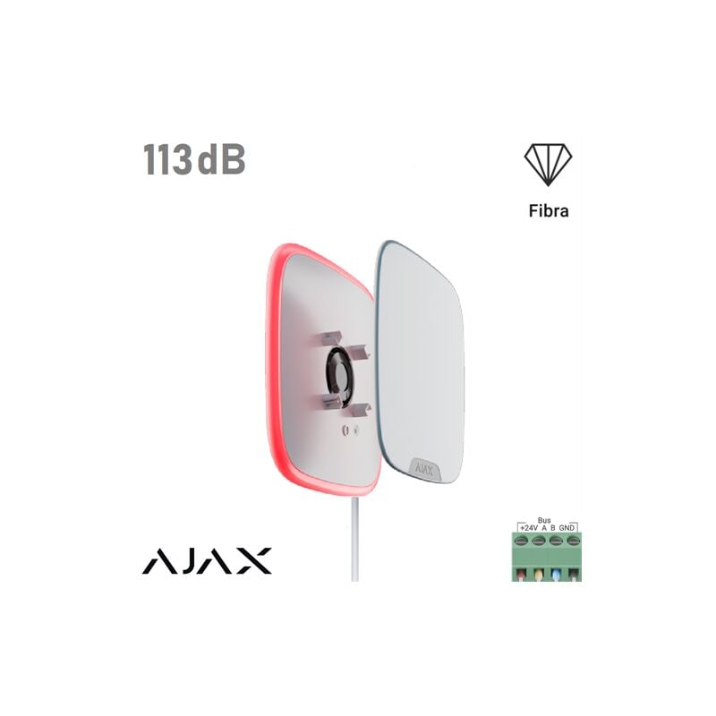 57244 - (streetsiren doubledeck fibre) sirène filaire extérieure blanche - Ajax