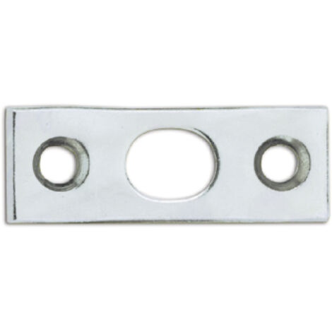 Strenger Türkantriegel Schließblech oval (Türbeschlag) 40x15x2mm, Stahl verzinkt