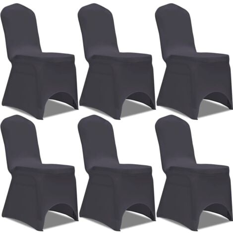 Stretch Chair Cover 6 pcs Anthracite vidaXL