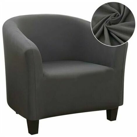 Stretch Convertible Chair Cover Easy Install and Wash Chair Cover with Armrests Chesterfield Chair Cover for Counter Bar Living Room Meeting Room  Gray