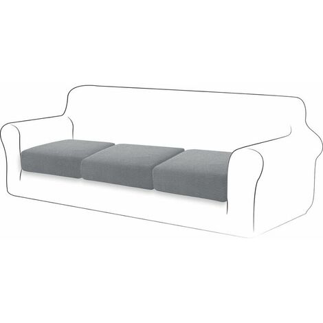 Stretch Cushion Cover Sofa Cushion Furniture Protector Cover Couch Seat Cover for Couch 3-Slice Cushion Cover for Chair (Light Gray)