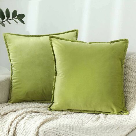 Stretch Cushion Cover Sofa Cushion Furniture Protector Cover Couch Sofa Seat Cover 2-Slice Cushion Cover for Chair (45x45cm, Grass Green)