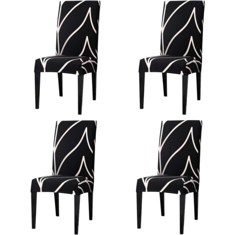 Stretch-Esszimmerstuhlbezug, universelle Stuhlhussen, Stuhlbezug für Zuhause, Restaurant, Bar, Hotel (4 Stück, C1)