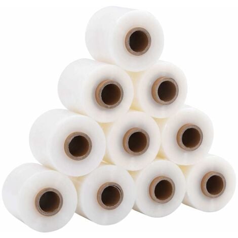 Stretch Film with Handle 10 pcs Transparent 23 µm 10 cm x 150 m vidaXL