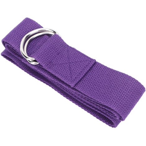 Stretch-Gurt aus Baumwolle für Yoga und Pilates mit D-Ring-Schnalle (Lila)