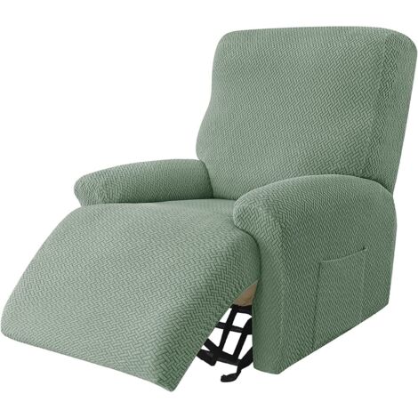 Stretch-Sesselbezug, 4-teilig, Jacquard-Stoff, rutschfest, abnehmbar und waschbar, Grün