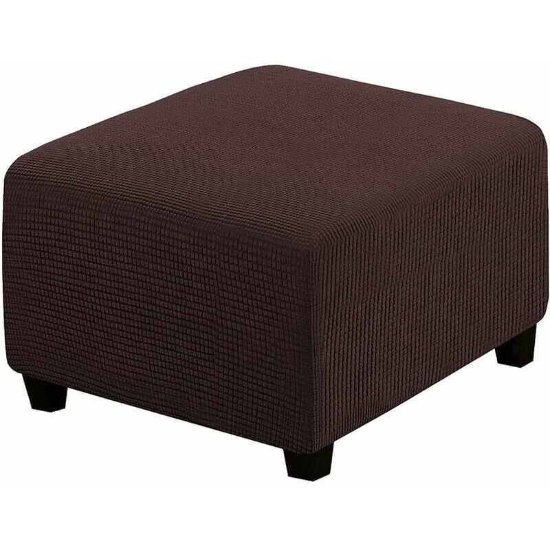 Boed - Stretch Slipcovers, Square Jacquard Storage Stool Protector Foot Stool Stretch Covers with Elastic Bottom Spandex Fabric Cushion for Footrest