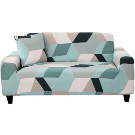 Stretch Sofa Cover for 1 Seater, Armchair Cover with Armrests, Protective Cover (Armchair, Light Color Block Pattern) for Sofa, Elastic Universal Sofa Cover