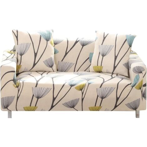 Stretch Sofa Cover, Universal Elastic Sofa Cover, Matching Sofa Protector (Antique White, 4 Seater)